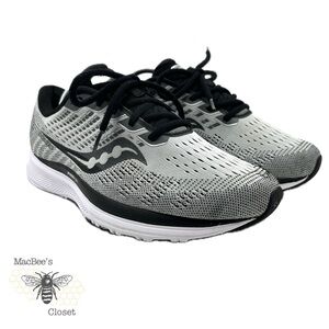 Saucony Womens Ride Running Shoes Gray Black Size 11 Medium S10579-40 Athletic